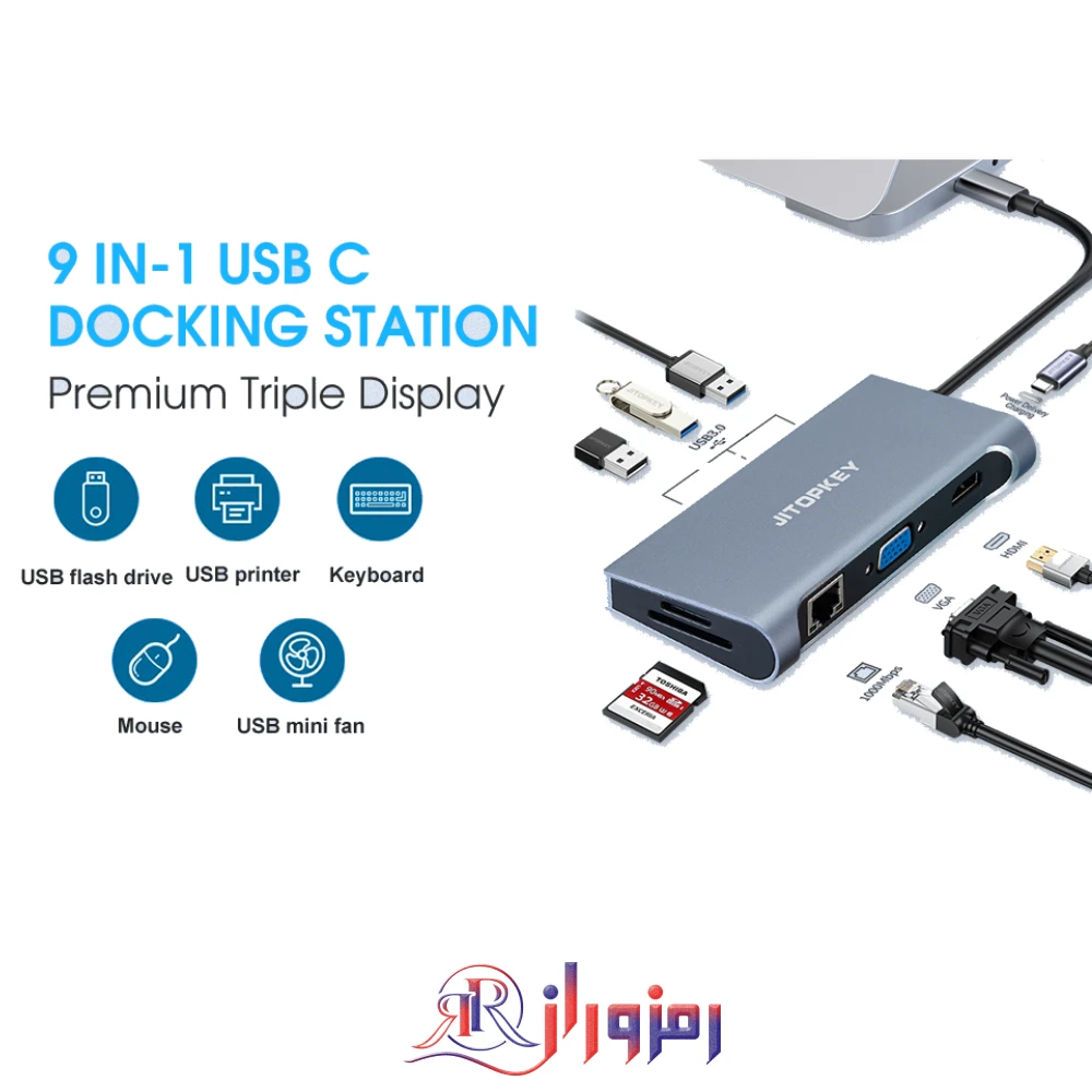 ایستگاه اتصال یو اس بی (usb) jitopkey مدل jt-u300